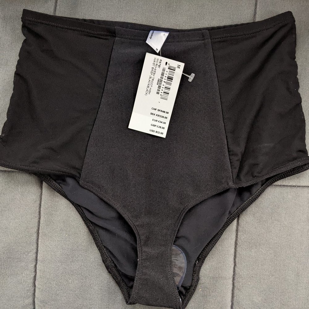 Womens American Apparel high waisted swim suit bottoms with sheer sides